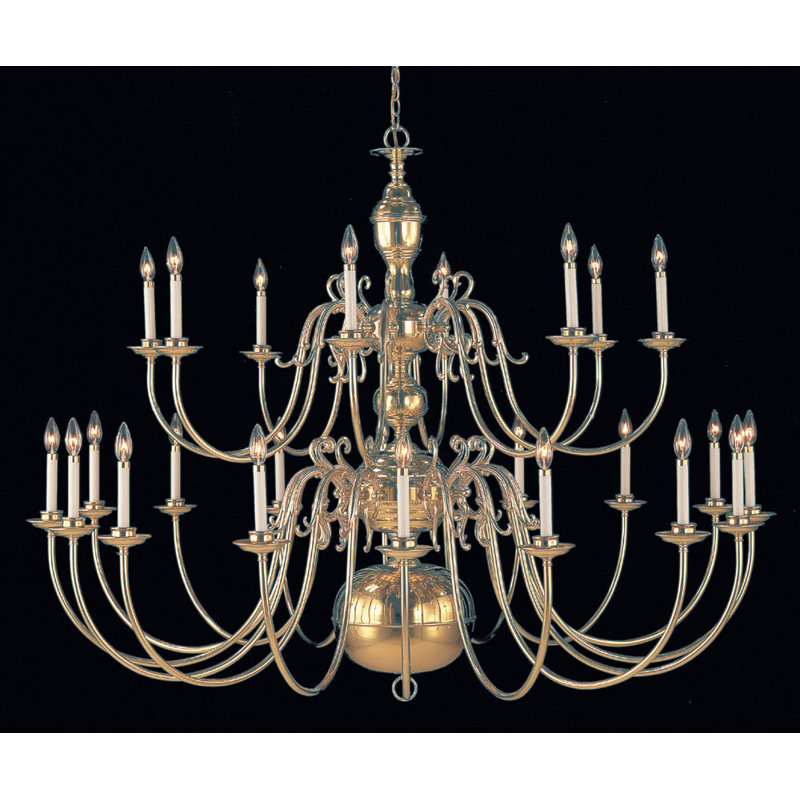 Lustre à plusieurs niveaux 24 lumières de style bougie Hermitage