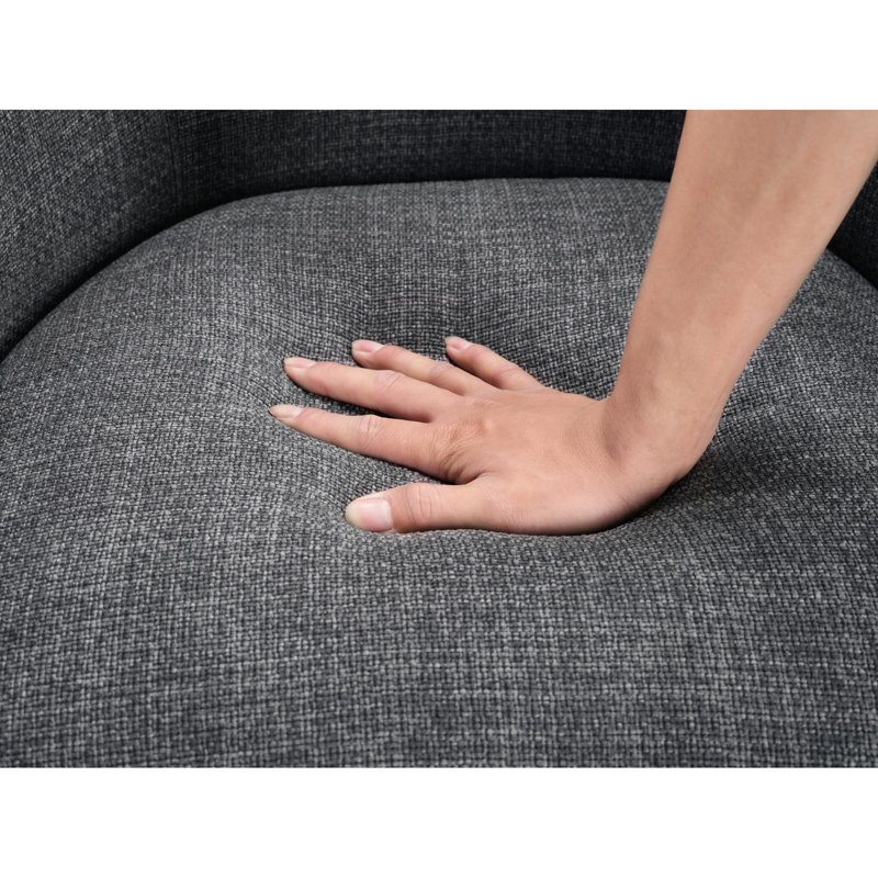 Fauteuil moderne gris, structure en contreplaqué et salon confortable en bois massif, Gris