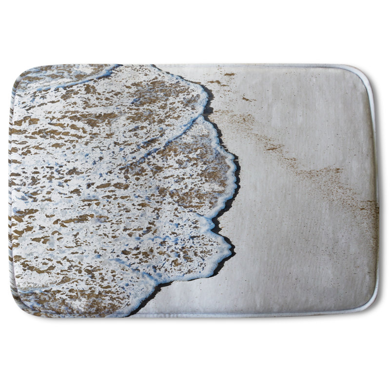 Isabelle Non-Slip Bath Rug, Ocean Wave & Sand Beach