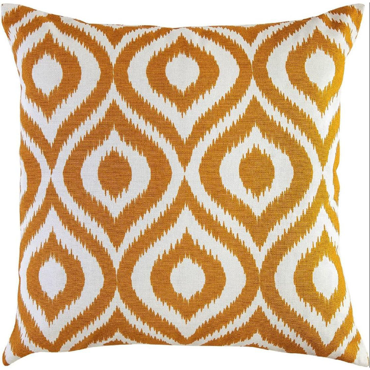 Soft Chenille Throw Pillow Covers with Stitched Edge (Set of 2) Gracie Oaks Color: Orange, Size: 26 x 26