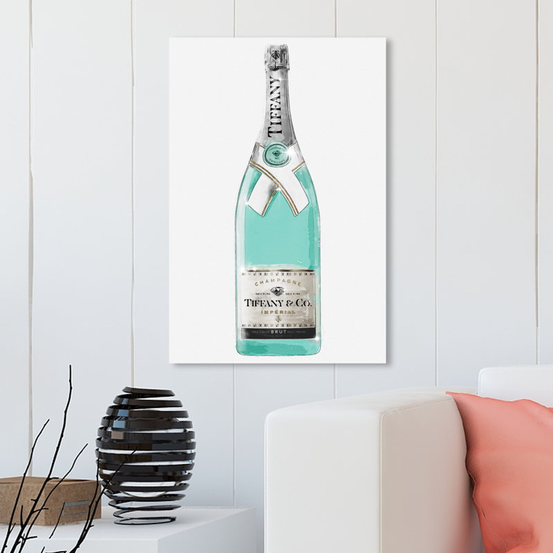 «Drinks and Spirits Priceless Champagne Bottle» par Oliver Gal, impression sur toile, H 30 po x l 20 po, Toile tendue