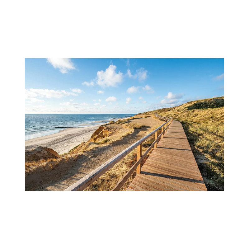 Wooden Boardwalk Along The North Sea Coast, Sylt, Schleswig-Holstein, Germany by Jan Becke - Wrapped Canvas Print