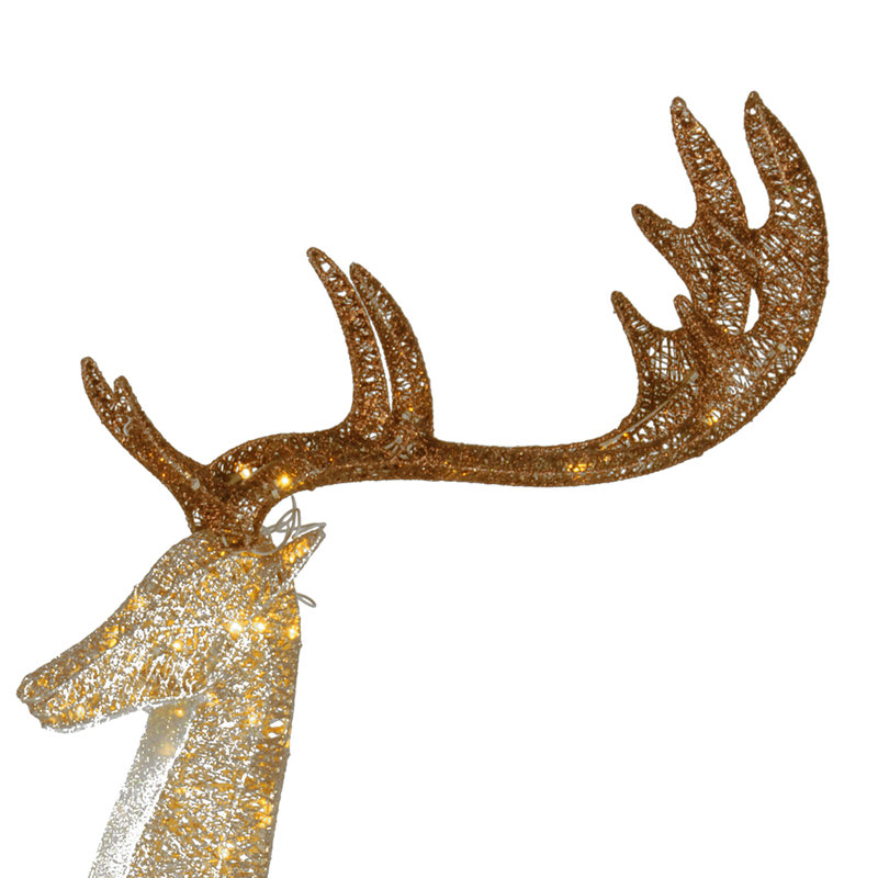 55 in. Crystal Champagne Standing Buck with LED Lights