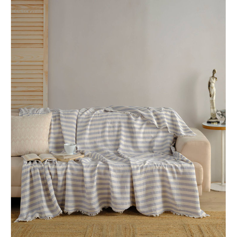 Couvre-lit Kafthan, Denim / Gris