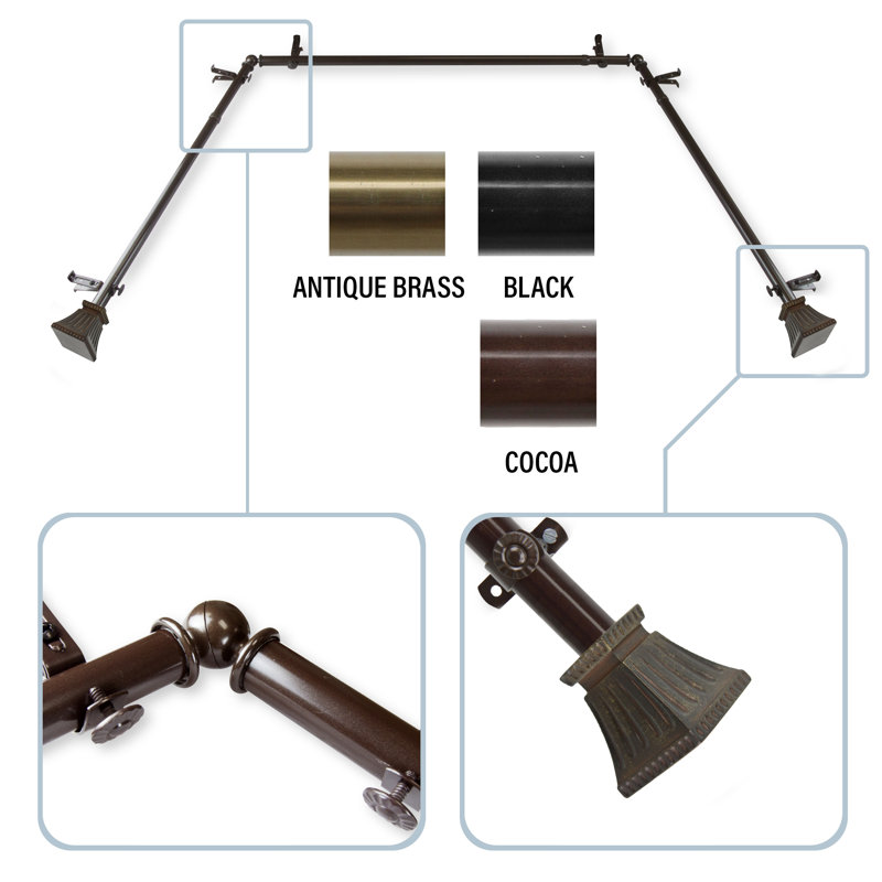 Tringle à rideaux simple 0,81 po Spenser, Cacao