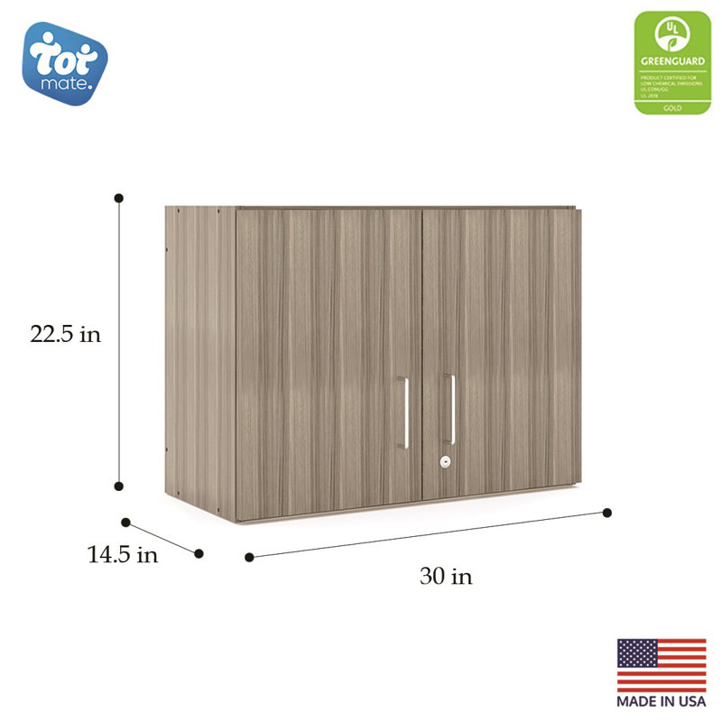Armoire de rangement murale verrouillable 30 po Tot Mate Classroom, Oui, Gris