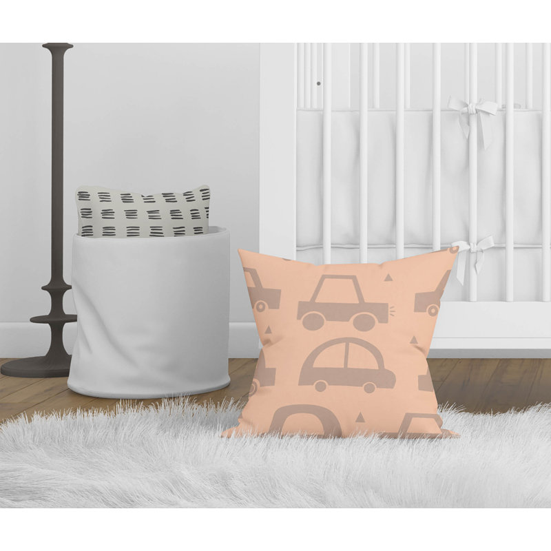 Coussin Driveway, H 16 po x l 16 po, Pêche / orange