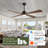 52/60-inch Smart Ceiling Fan With Light And Remote, Compatible With Alexa/google/app, 4 Wood Blades High Cfm Dimmable Led Noiseless Reversible Dc Fans For Bedroom-703877655