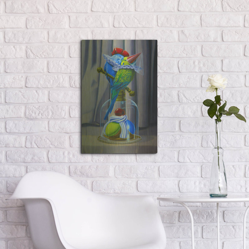 «The Kiss Of Parakeets» par Valery Vecu Quitard, H 24 po x l 16 po