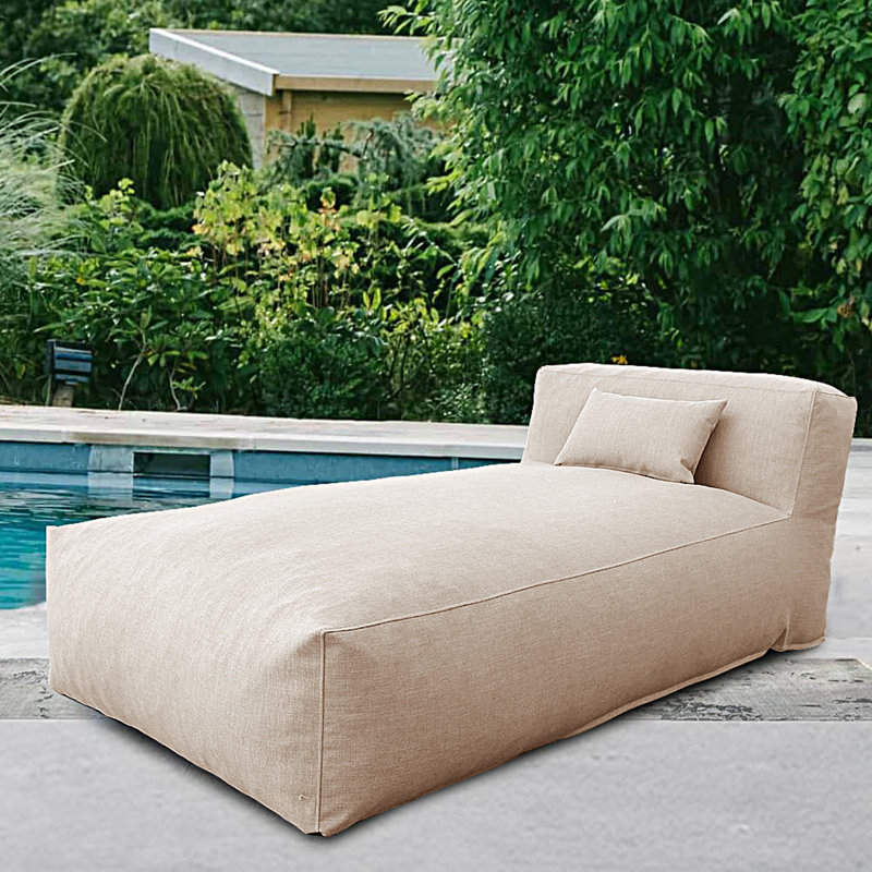 Méridienne simple de 60,63 po Adeen, Beige clair