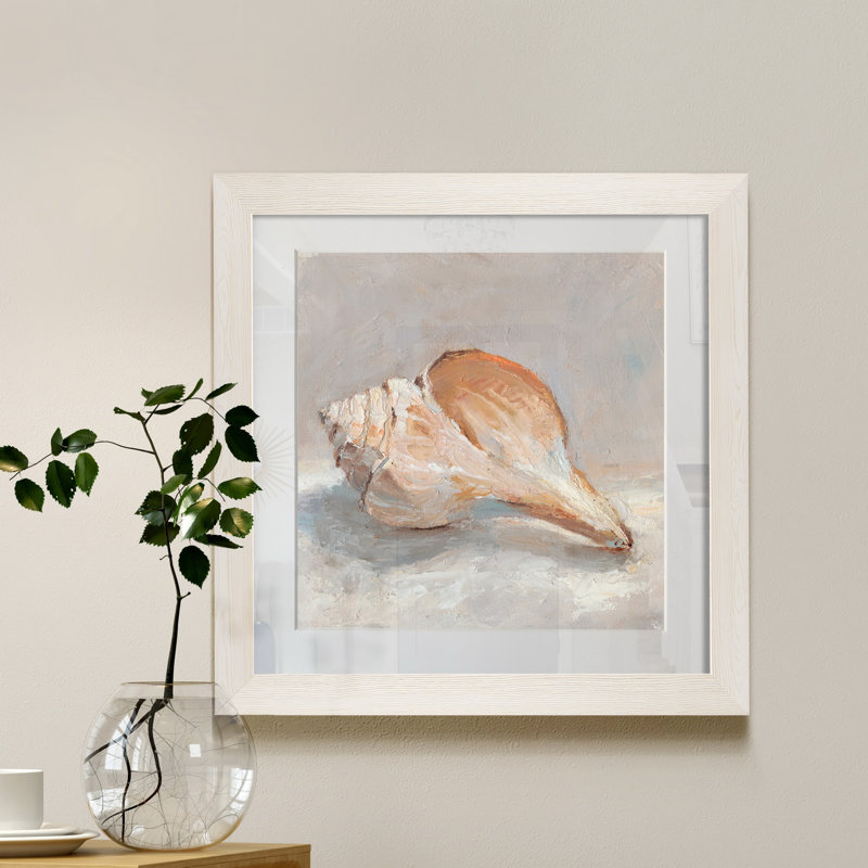 Impressionist Shell Study III - Cadre photo, reproduction d'art sur papier, H 27,5 po x l 27,5 po x P 1,5 po, Cadre blanc