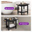 Tabouret de douche d'une capacité de 400 lb avec tablette et poignée, siège de salle de bain imperméable avec pieds antidérapants, banc utilitaire intérieur / extérieur facile à assembler pour adultes, noir-640445349-640445347