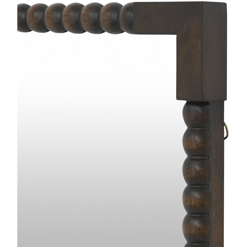 Lizzie Mirror, 37" H x 24" W, Dark Brown Wood
