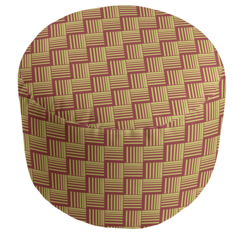 repose-pieds à rayures classic basketweave, Rouge / Jaune
