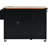 Kitchen Island Cart With Spice Rack And Lockable Wheels, 54.5" Black Rolling Deep Drawers Charging Station,-445314407