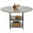 47 In Round Dining Table Wood Kitchen Table For 4-6 Person Grey (Only Table)