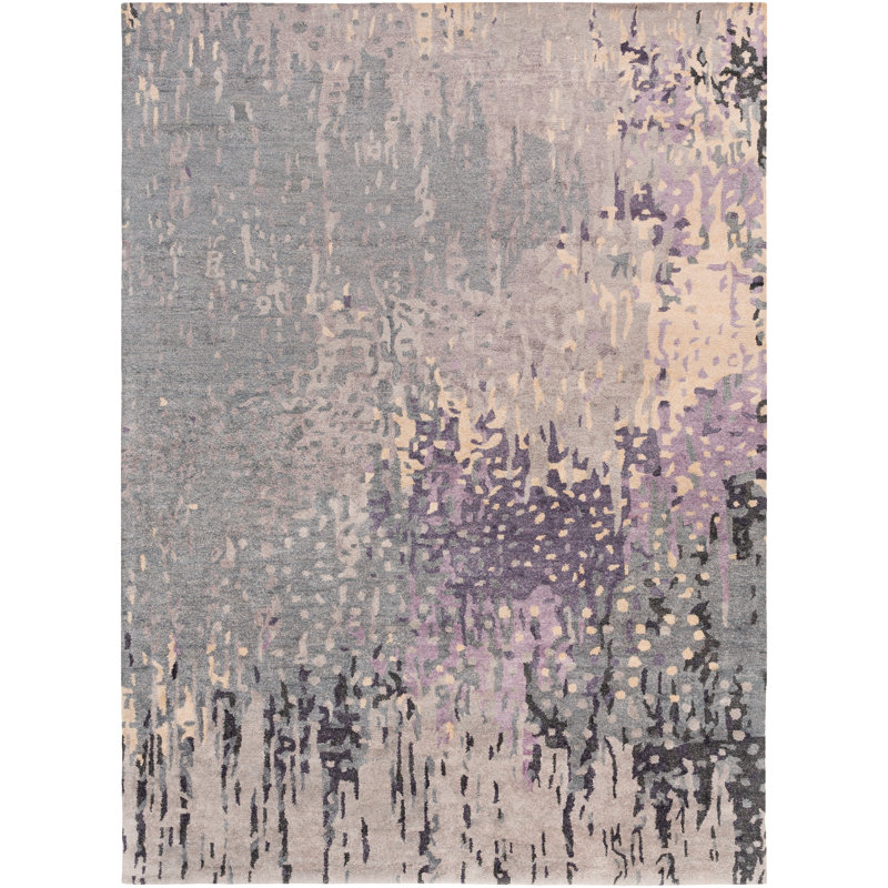 Tapis gris / violet touffeté à la main Kirtin