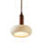 Elegant Adjustable Chandelier, Wooden Body with Travertine Cap, 22 - 59.8 inches Height | Ø5.9 x 1.6 inches Base Plate | 1 x 24W LED, Beige & Walnut Finish | Perfect for Dining Room, Living Room & Entryways, Modern Design-184645502