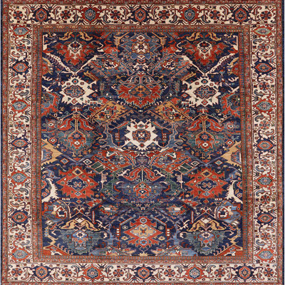 Tapis oriental bleu / beige / brun