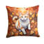 Coussin Turkish Van Cat in Fall Leaves-112679483