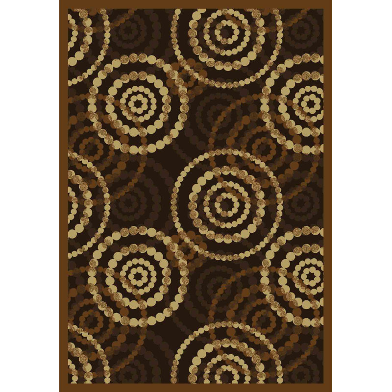 Whimsy Dottie Brown Area Rug, Rectangle 5'4" x 7'8"
