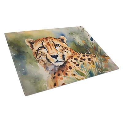 Cheetah Glass Cutting Board Large