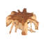 Table basse abstraite en bois massif