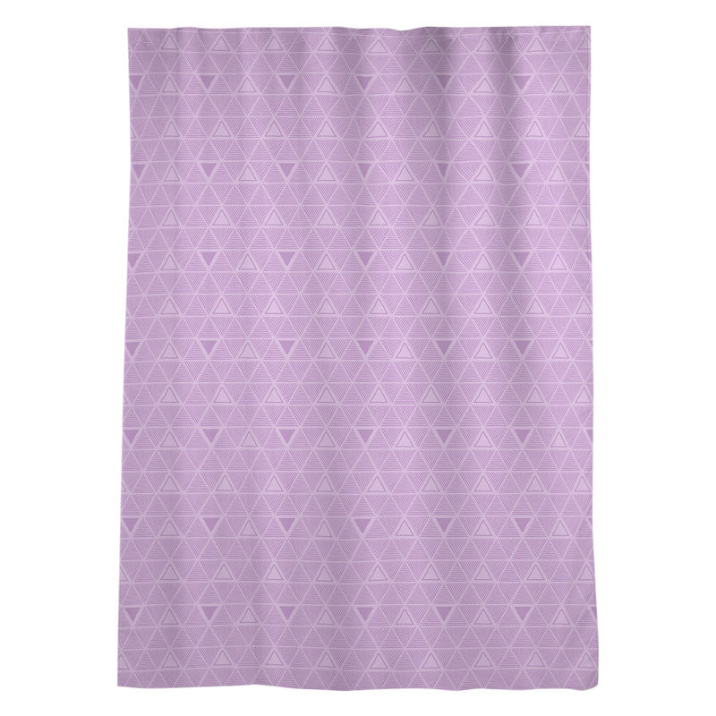 Panneau de rideau simple diaphane avec passe-tringle à motif de triangles dessinés à la main, Violet / argent