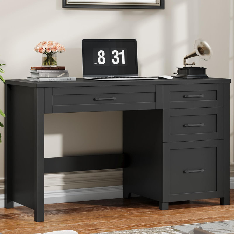 Bureau double caisson Farmhouse, Black