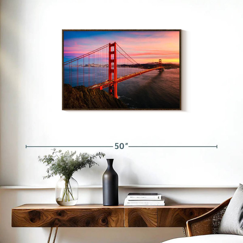 Golden Gate, Cadre flottant en noyer, 31 po x 21 po