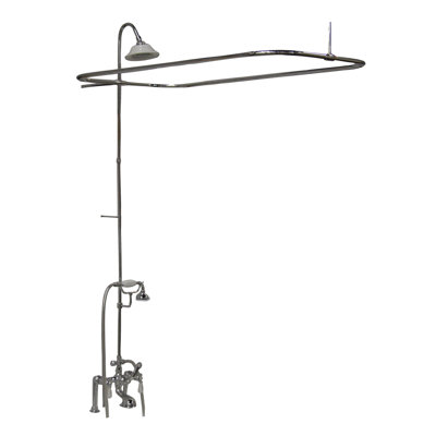 3 Handle Clawfoot Tub Faucet with Diverter