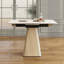 Table de salle à manger rétractable en pierre frittée carrée, base en acier inoxydable revêtue de cuir à double usage
