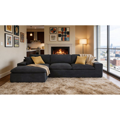 Coffee-Bean Like Upholstered Full Compressed Sectional