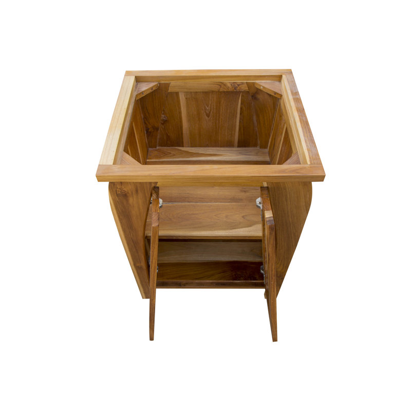 Base de meuble-lavabo simple en teck massif de 24 po EcoDecor, meuble-lavabo en teck, meuble-lavabo, meuble-lavabo sans comptoir, meuble-lavabo en teck