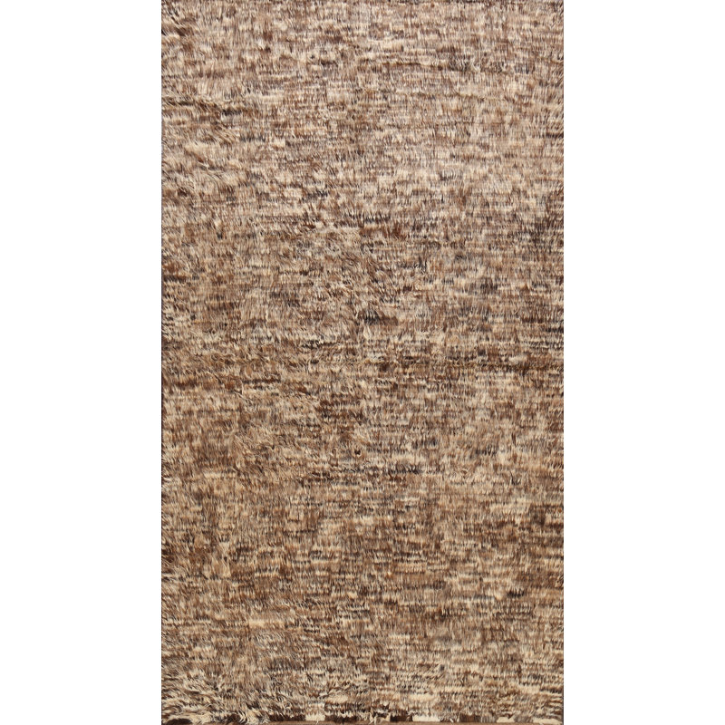 Tapis décoratif en laine noué à la main de conception unique noué à la main de style marocain de 6 pi 4 po x 9 pi 3 po New Age