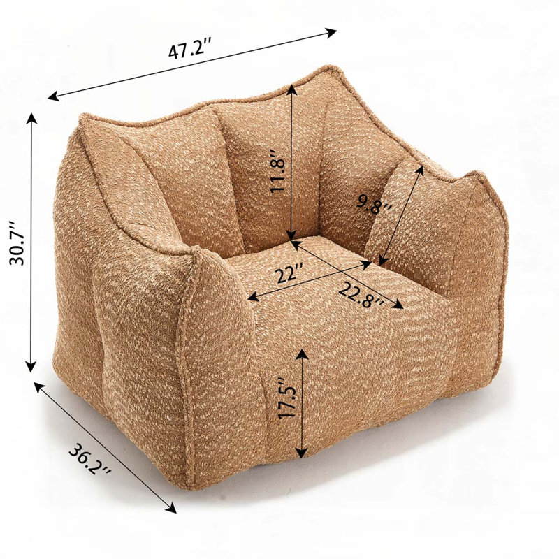 Fauteuil à billes en chenille, Café