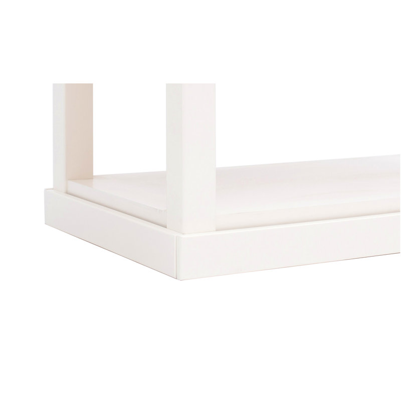 Harman Frame Coffee Table with Storage, Off-White/Oak Top