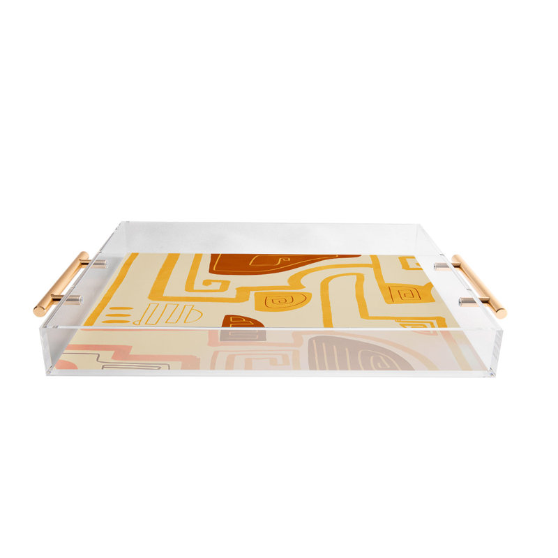 Plateau en acrylique Cassidy Rae Marietta, Abstrait, Orange