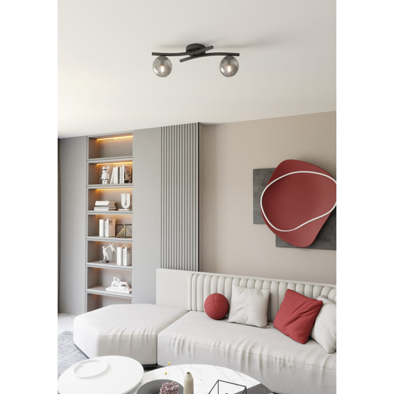 Davarius Flush Mount, Matte Black/Graphite