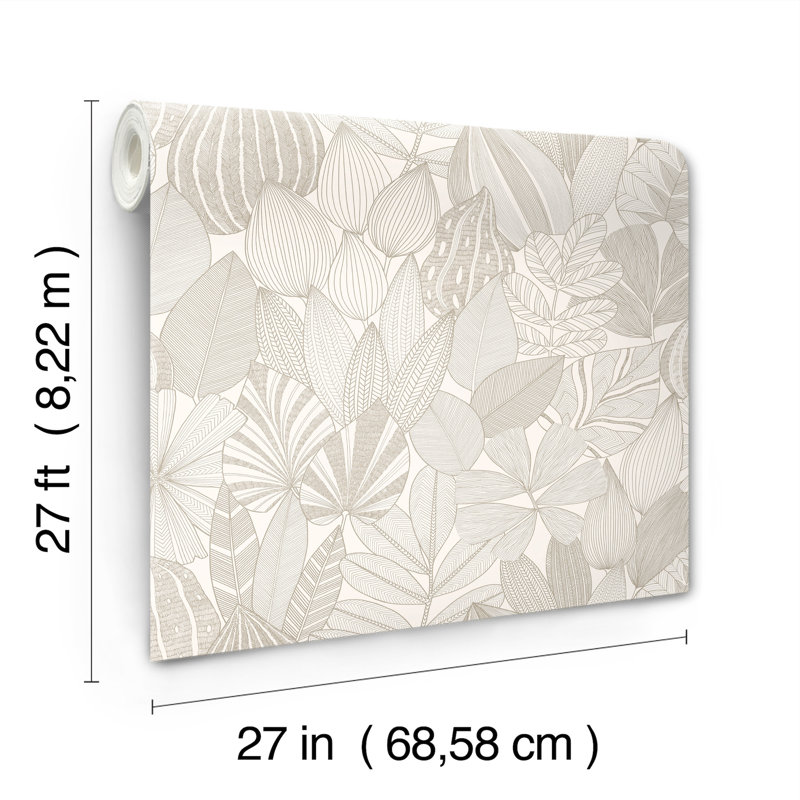 Mathias Green Botanical Wallpaper, Tan