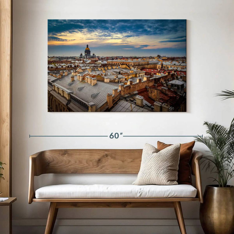 Kavia St. Pétersbourg, coucher de soleil, H 32 po x l 48 po