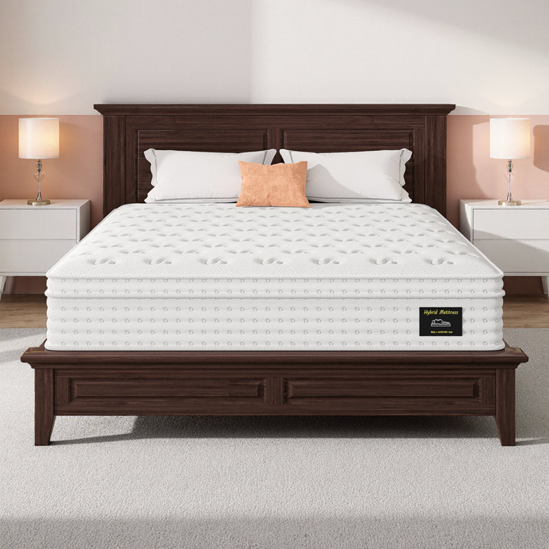 Queen Hybrid Mattress - 12'' Pressure Relief Bed with Gel Memory Foam & Pocket Coils, Fiberglass Free, Bed-in-a-Box, 12"