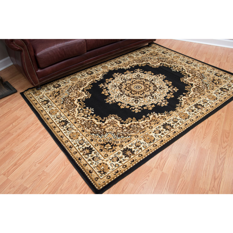 Tapis noir Marta, Tapis de couloir 2 pi 3 po x 7 pi 2 po
