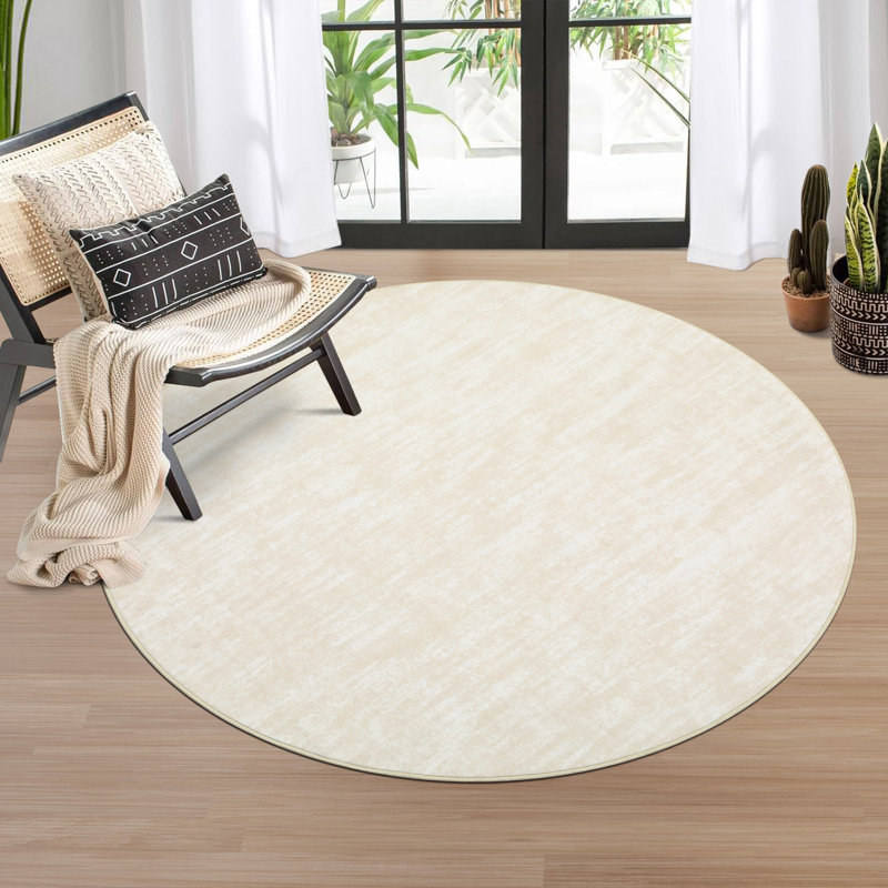 Machine Washable Rug with Rubber Backing for Living Room Modern Non-Slip Dining Room Rug Easy-Cleaning Solid Floor Carpet for Bedroom Hallway Kitchen Office Playroom