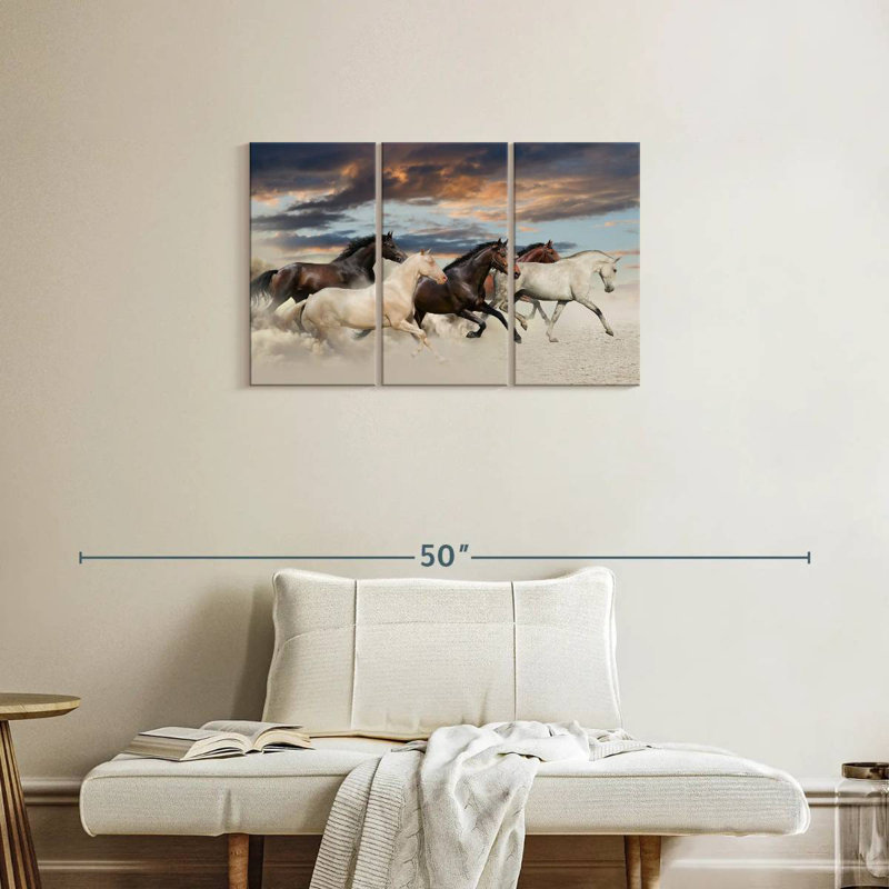 Galloping Desert Horses, 20" H x 33" W