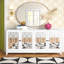 Buffet 71 po avec portes en miroir Alayna, blanc