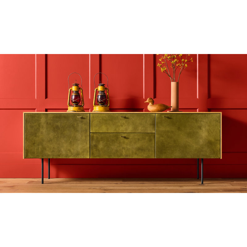 Fable 2 Door / 2 Drawer Console -Leather, Olive