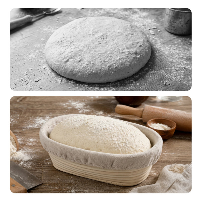 Ensemble de 2 paniers ovales en rotin à l'épreuve du levain avec doublures en lin Cheer Collection, ensemble de 2