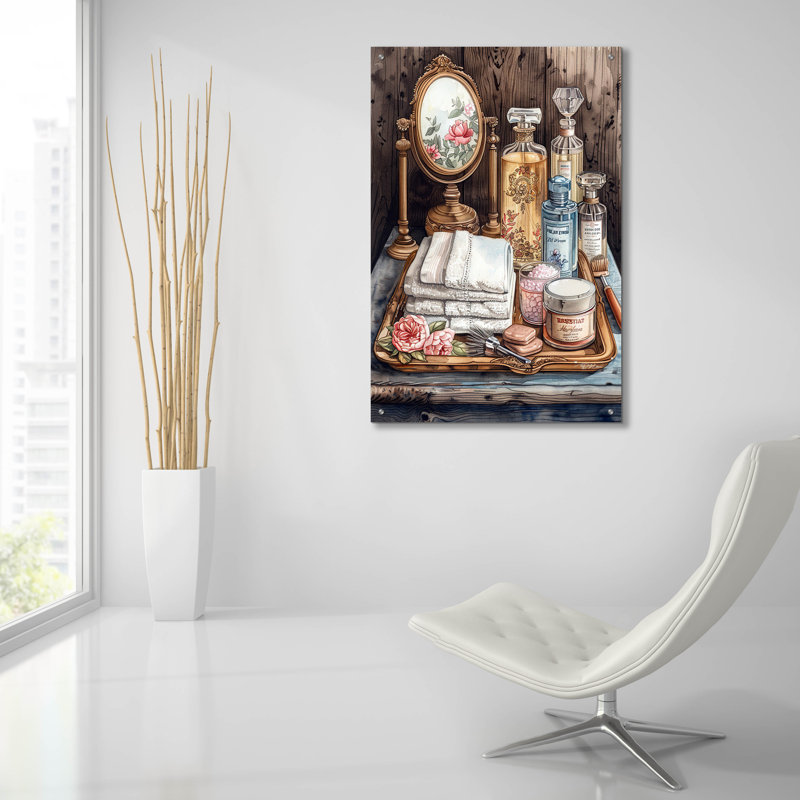 «Bath Salts and Perfumes» par Momart, verre acrylique, art mural, H 36 po x l 24 po x P 0,2 po
