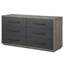 Commode 6 tiroirs Estevon, finition chêne gris